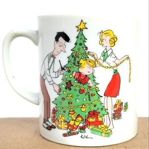 Vintage 1977 Hank Ketcham Dennis the Menace Comic Mug Merry Christmas